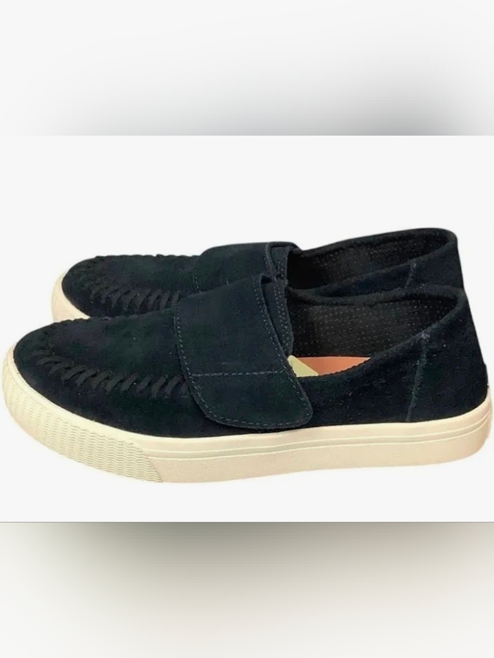 NWT- TOM'S Black Suede Slip-On Shoes